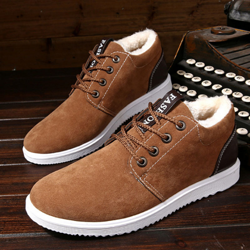 Happy™ SnugShoes: Stijlvolle Heren Winter Hoge-Snee Knus Veterschoenen