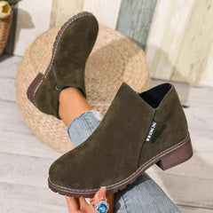 Happy™ AnkleBoots - De Hele Dag Comfort Stijlvolle Lage Hakken Enkellaarzen