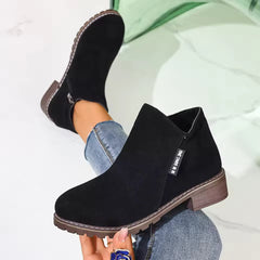Happy™ AnkleBoots - De Hele Dag Comfort Stijlvolle Lage Hakken Enkellaarzen