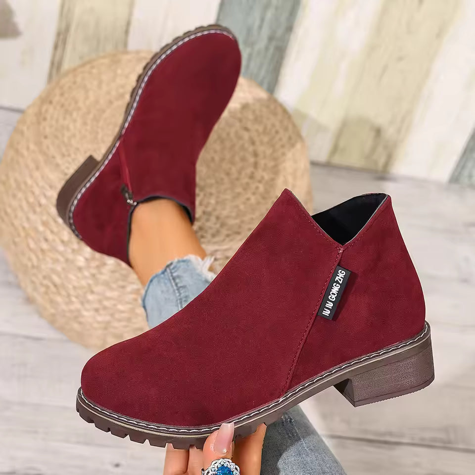 Happy™ AnkleBoots - De Hele Dag Comfort Stijlvolle Lage Hakken Enkellaarzen