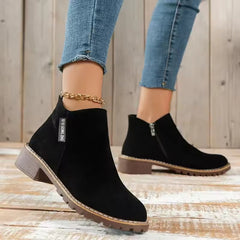 Happy™ AnkleBoots - De Hele Dag Comfort Stijlvolle Lage Hakken Enkellaarzen