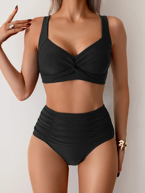Icone™ RuchedBikini - Zomer Ruched Stijl Hoge Taille Bikini