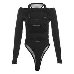 Icone™ MeshBodysuit: Vrouwen Hol-Uit Lange Mouwen Maas Bodysuit