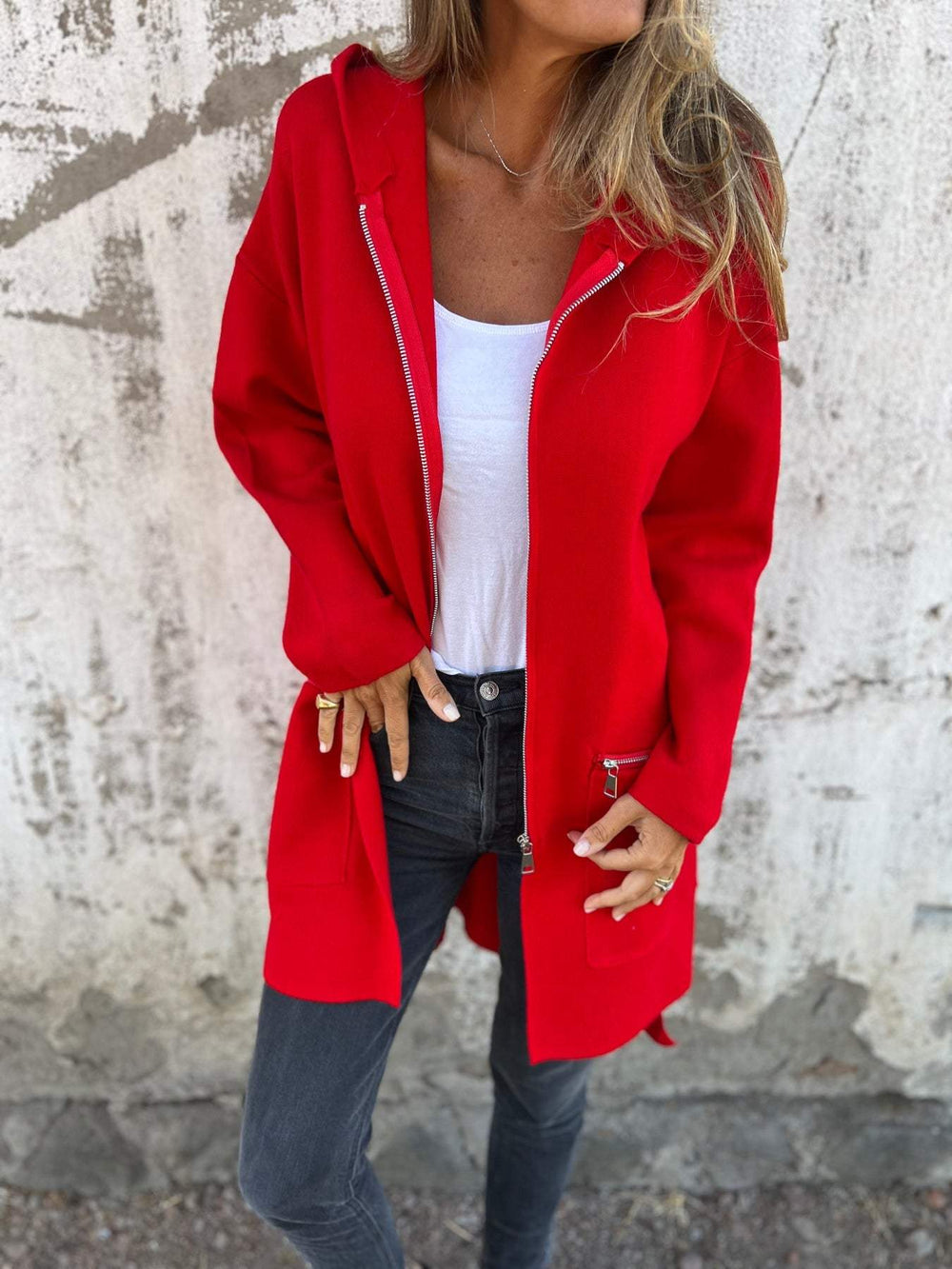Icone™ ZipperJacket: Casual Lange Mouw Rits Jas