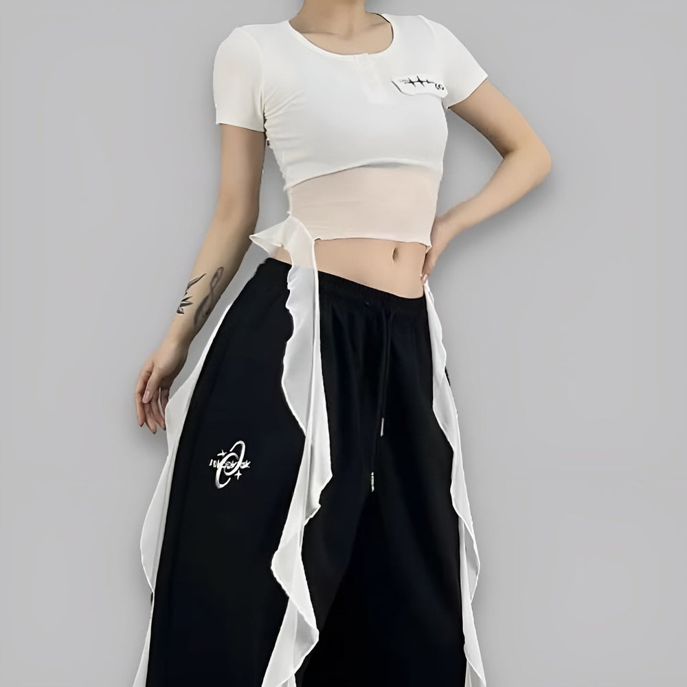 Icone™ UrbanSet: Dames Ontspannen Pasvorm Tweedelig Top En Broek Stedelijk Set