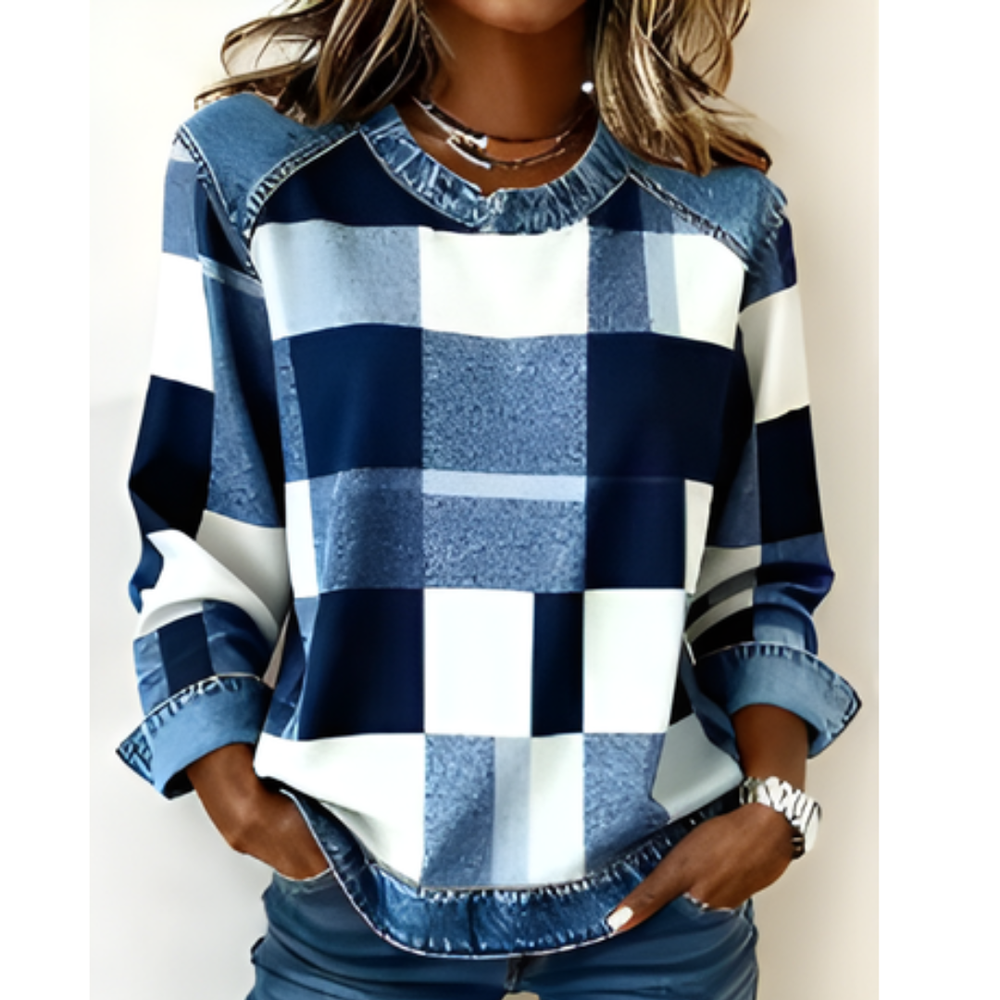 Icone™ PlaidBlouse: Tijdloos Stijlvolle Toevallig Vintage Plaid Bloes