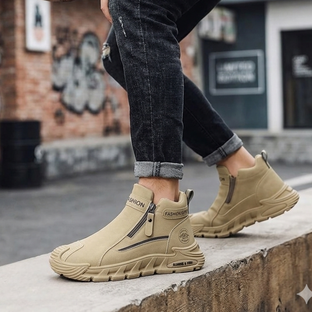 Happy™ OutdoorShoes: Zijkant Rits Wandel Openlucht Schoenen Voor Mannen