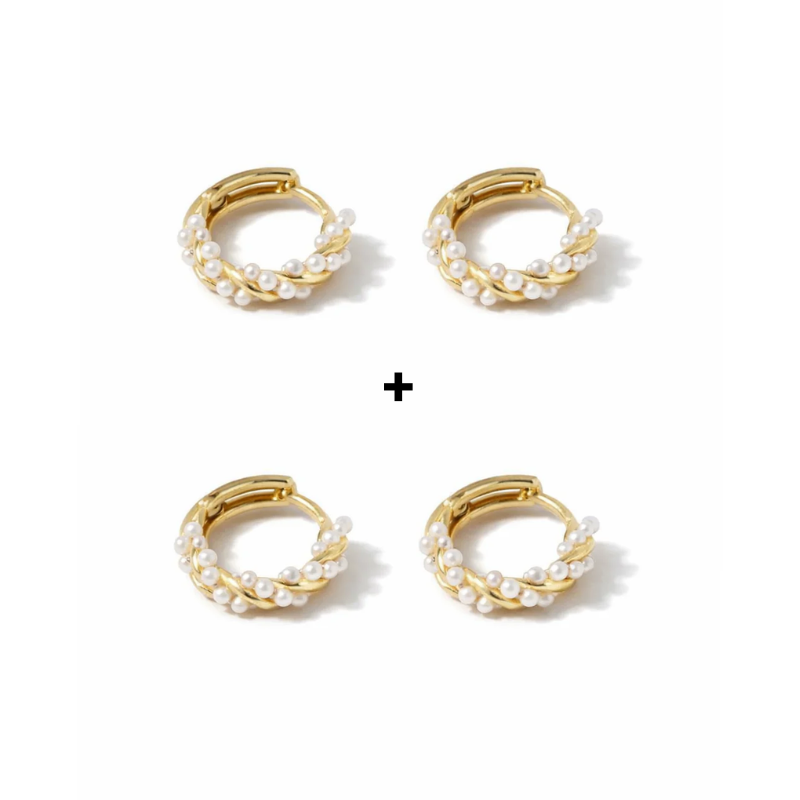 Jewelance™ TwistedEarrings 1+1 GRATIS: Elegante Gedraaide Hoepel Parels Mode Oorbellen