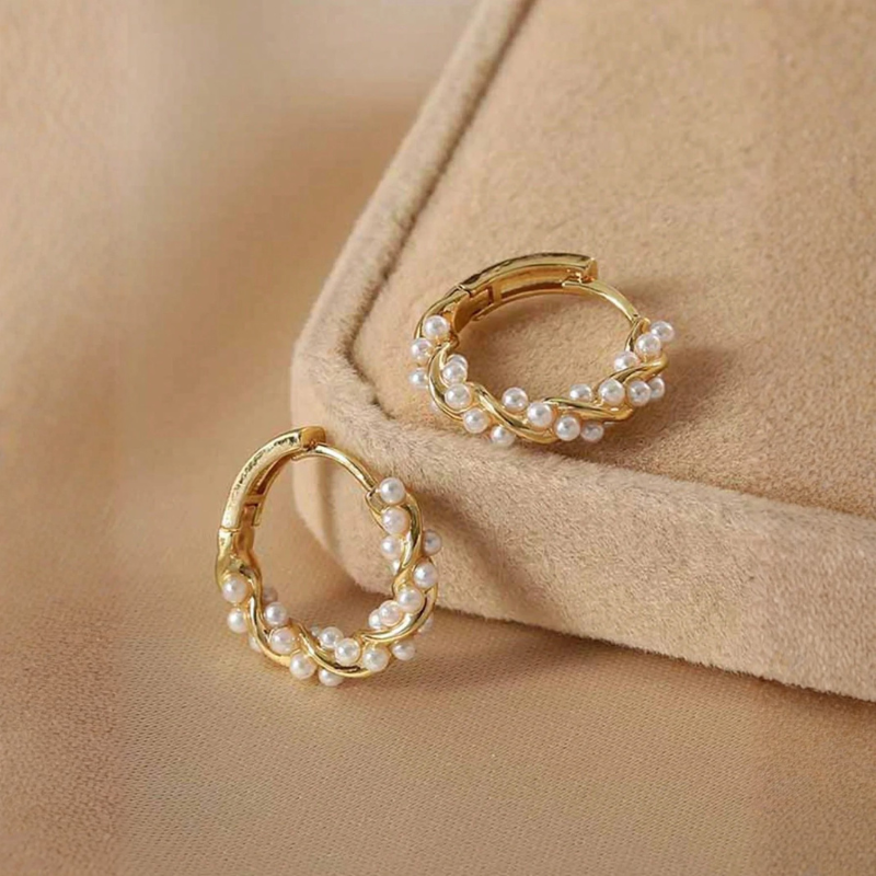 Jewelance™ TwistedEarrings 1+1 GRATIS: Elegante Gedraaide Hoepel Parels Mode Oorbellen