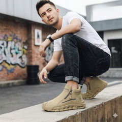 Happy™ OutdoorShoes: Zijkant Rits Wandel Openlucht Schoenen Voor Mannen