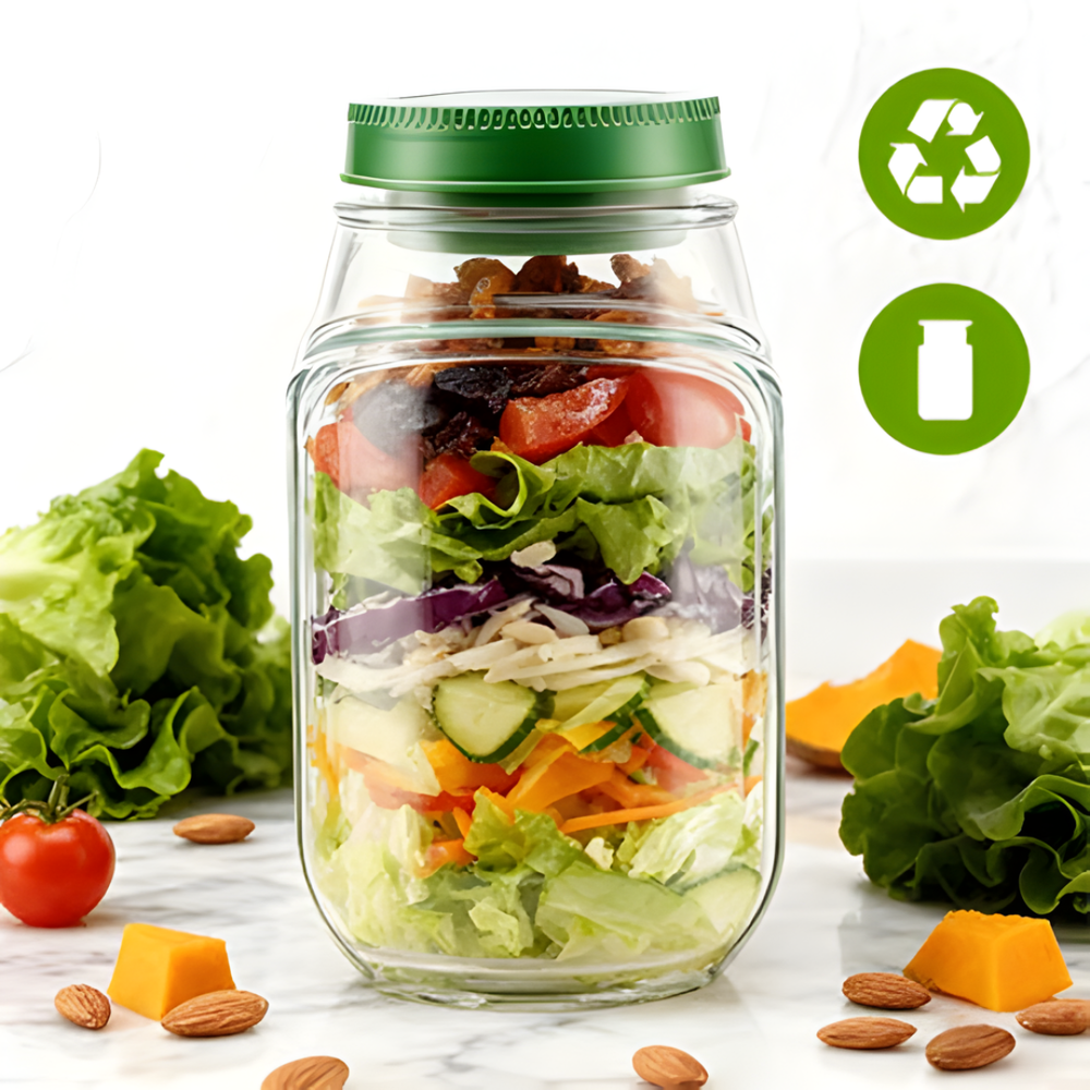 Globetrek° SaladJar 1+1 GRATIS: Handig Onderweg Verse Snack- En Saladepot