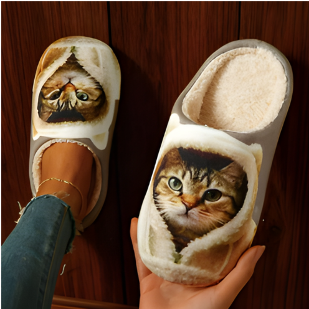 Happy™ LoungeSlippers 1+1 GRATIS: Zachte Stijlvolle Kat Patroon Gezellige Loungepantoffels