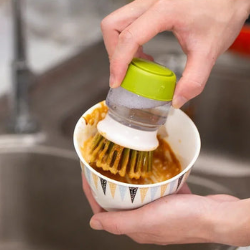 Globetrek° DishwashingBrush 1+1 GRATIS: Gebruiksvriendelijke Zeepdispenser Keuken Schrobben Afwassen Borstel