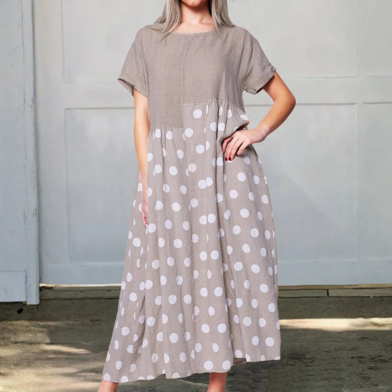 Icone™ PolkadotDress: Toevallig Loszittend  Fit Polkadot Maxi Jurk