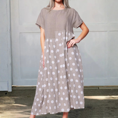 Icone™ PolkadotDress: Toevallig Loszittend  Fit Polkadot Maxi Jurk
