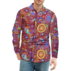 Icone™ RetroPolo: Disco Nacht Heren Lange Mouwen Vintage Retro Polo