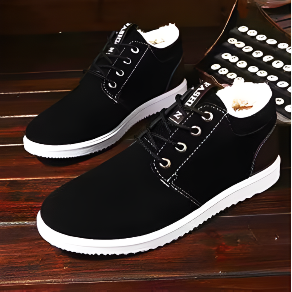 Happy™ SnugShoes: Stijlvolle Heren Winter Hoge-Snee Knus Veterschoenen