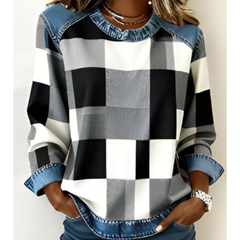 Icone™ PlaidBlouse: Tijdloos Stijlvolle Toevallig Vintage Plaid Bloes
