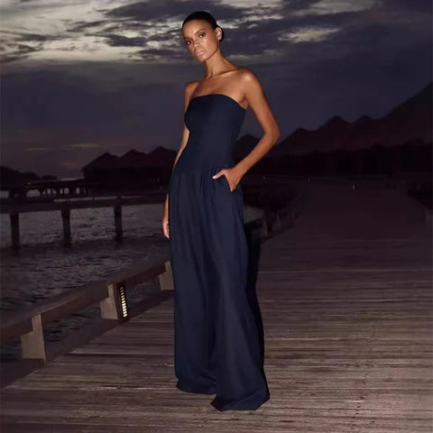 Icone™ WomenJumpsuit: Stijlvol Mouwloos Ontwerp Vrouwen Jumpsuit Met Zij Zakken