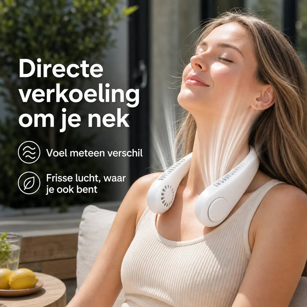 NekFan™ - Draagbare Oplaadbare Nekventilator voor Directe Verkoeling!