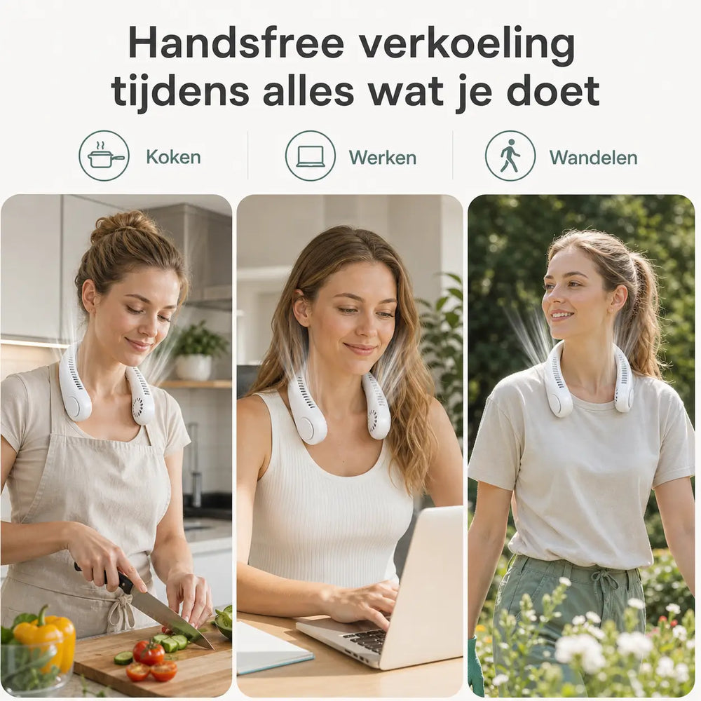 NekFan™ - Draagbare Oplaadbare Nekventilator voor Directe Verkoeling!