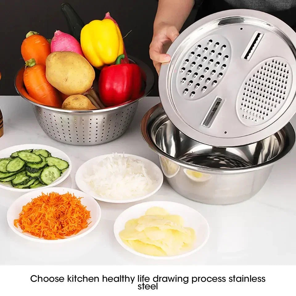 Globetrek° MultifunctionalStrainer: 3-In-1 Multifunctionele Keuken Gadget Snijder En Zeef