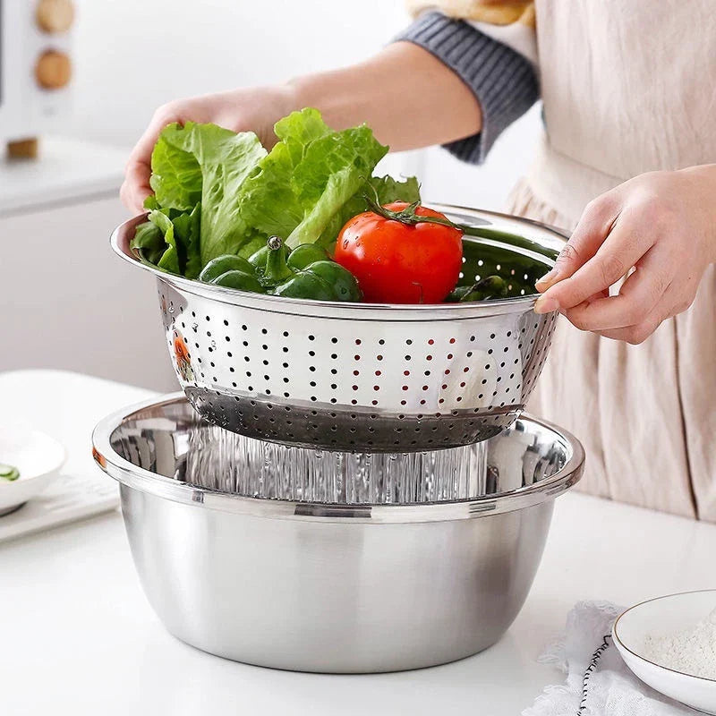 Globetrek° MultifunctionalStrainer: 3-In-1 Multifunctionele Keuken Gadget Snijder En Zeef