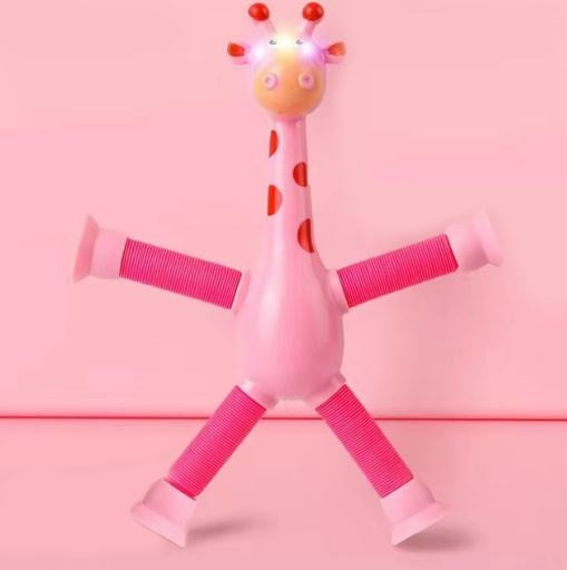 Kletshuts™ StretchyGiraffe: Telescopisch Rekbaar Giraffe Speelgoed Met Zuignap