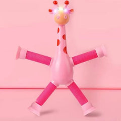 Kletshuts™ StretchyGiraffe: Telescopisch Rekbaar Giraffe Speelgoed Met Zuignap