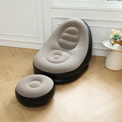 UltiFurni® InflatableSofa: Draagbare Comfortabele Stijlvolle Opblaasbare Sofa en Voetsteun