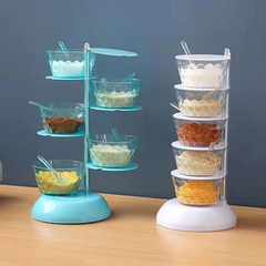 Globetrek° SeasoningTower: Draaibare Kruiden en Specerijen 5-Laags Opbergtoren