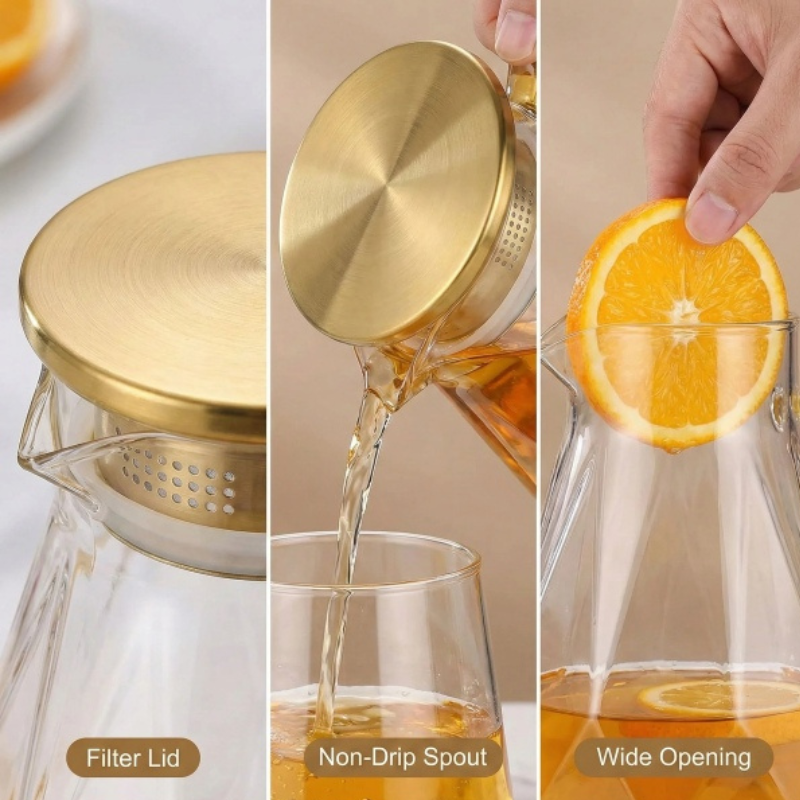 Globetrek° GlassPitcher - Elegante Glazen Diamantpatroon Werper
