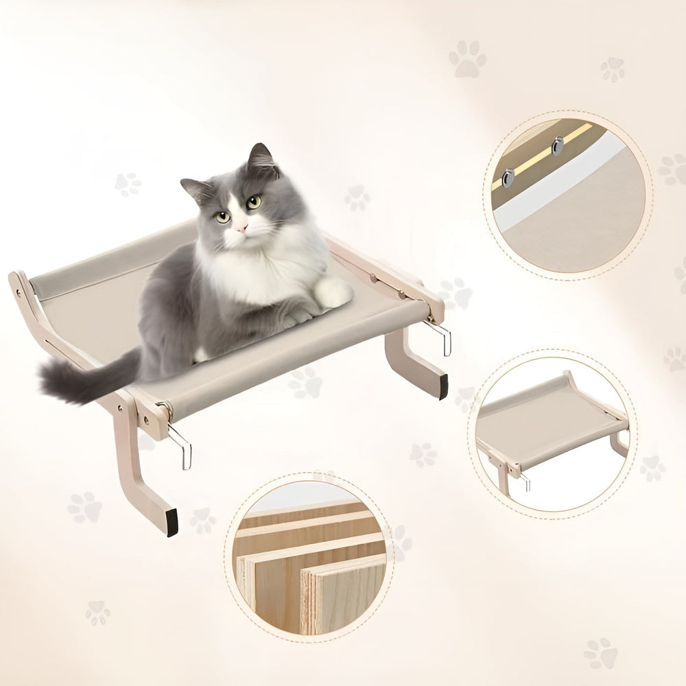 Catfri® HangingBed - Premium Verstelbare Houten Katten Hangmat Hangende Bed