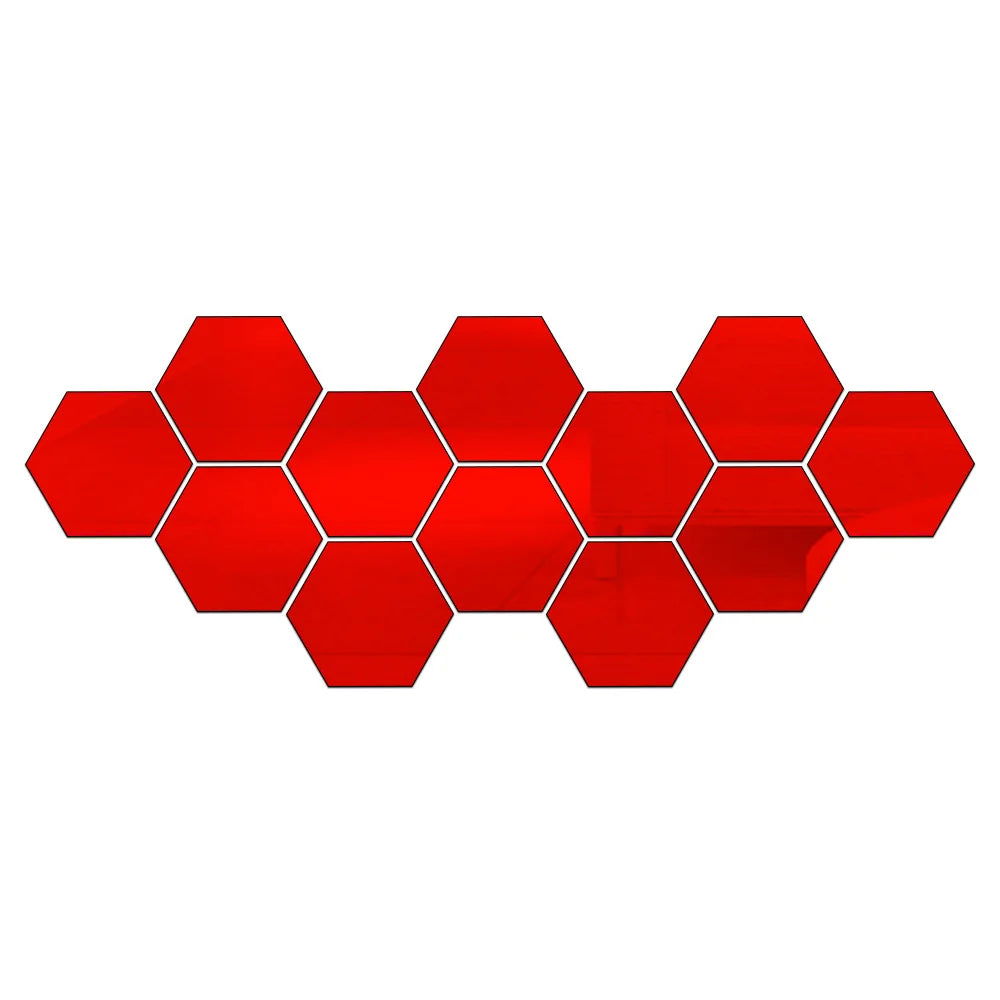 UltiFurni® HexaMirror: Zeshoek Spiegel Muur Stickers