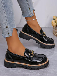 Happy™ WomenLoafers: Laag Hak Vintage Stijl Ketting Dames Loafers
