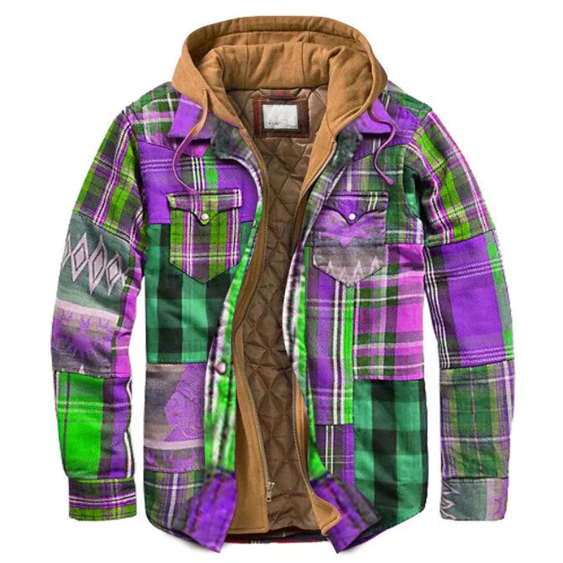 Icone™ CheckeredJacket: Winter Capuchon Toevallig Geruite Jasje