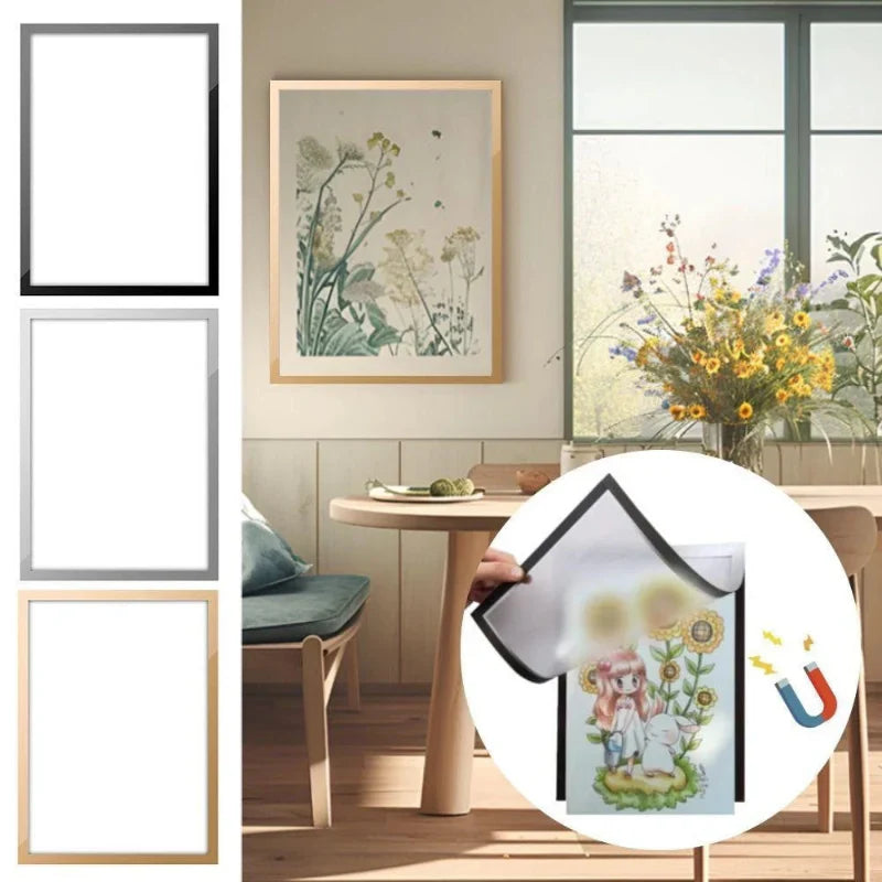 GlideHold® MagneticFrame 1+1 GRATIS: Stijlvolle Zelfklevende Foto Magnetische Lijst Set