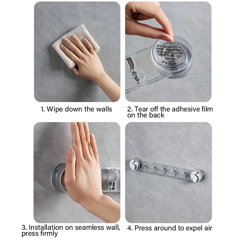 GlideHold® SuctionHooks 1+1 GRATIS: Eenvoudige installatie Zware Wandbevestigde Zuighaakjes