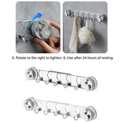 GlideHold® SuctionHooks 1+1 GRATIS: Eenvoudige installatie Zware Wandbevestigde Zuighaakjes