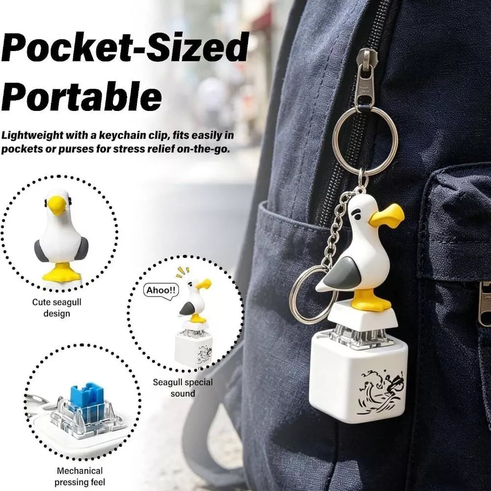 Kletshuts™ SeagullKeychain 1+1 GRATIS - Zeemeeuw Geluid Knop Speelgoed Sleutelhanger