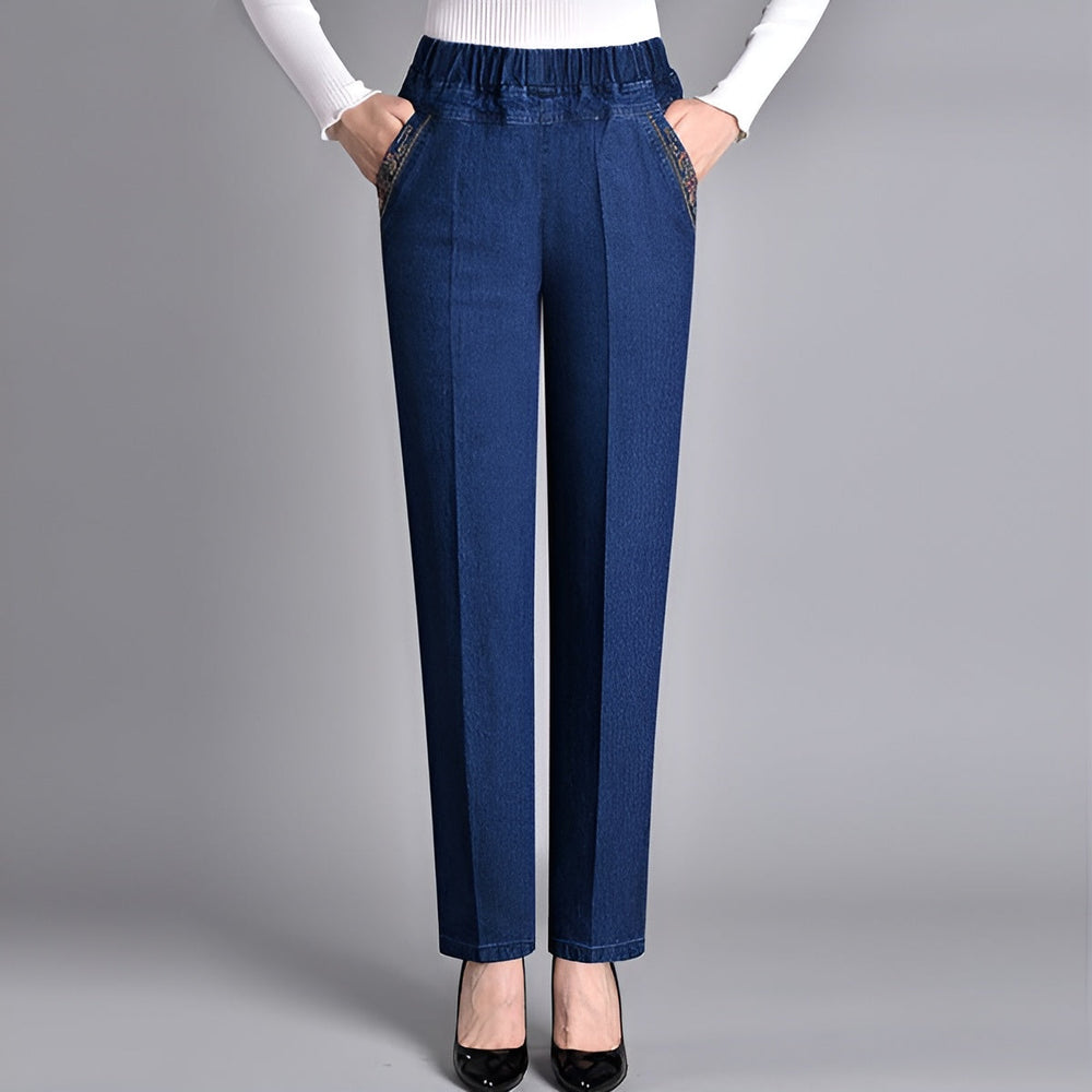 Icone™ CasualJeans: Elastische Hoge Taille Stretch Rechte Pijpen Casual Jeans