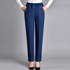 Icone™ CasualJeans: Elastische Hoge Taille Stretch Rechte Pijpen Casual Jeans