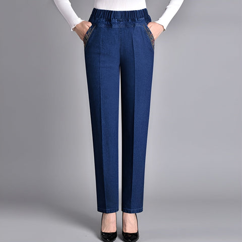 Icone™ CasualJeans: Elastische Hoge Taille Stretch Rechte Pijpen Casual Jeans