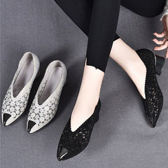 Happy™ GlimmerShoes: Mesh Hakken Schoenen Met Kristallen Accenten