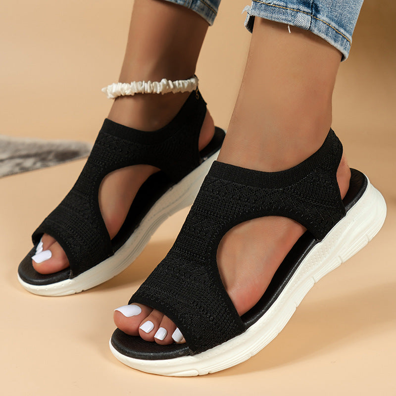Happy™ FlatSandals: Ademend Open-Tenen Comfortabele Platte Sandalen