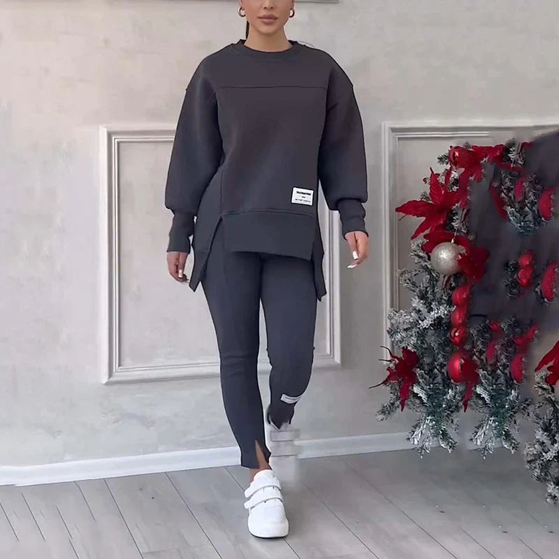 Icone™ WarmSet: Stijlvolle Sweatshirt En Aansluitende Broek Warm Set