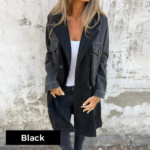 Icone™ LongCoat: Middenlange Trenchcoat Met Stijlvolle Kraag En Zakken