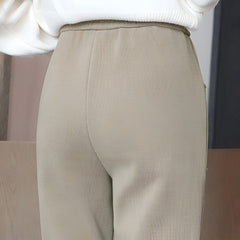 Icone™ WarmTrousers: Vrouwen Stijlvolle Hoge Taille Slanke Pasvorm Warme Broek