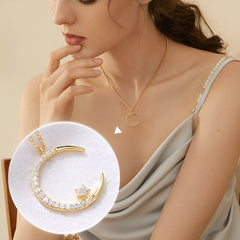 Jewelance™ CrescentNecklace 1+1 GRATIS: Minimalistische Maan Hanger Verstelbare Halve Maan Ketting Sieraden