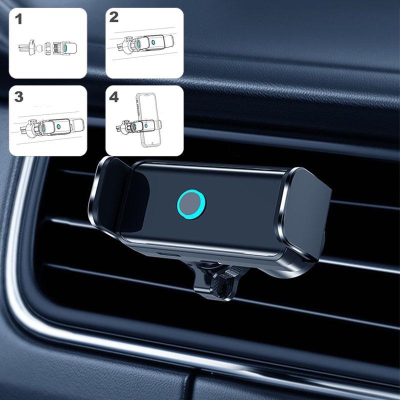 Holder360° PhoneClamp: Automatische Klem Dashboard En Ventilatierooster Telefoonhouder